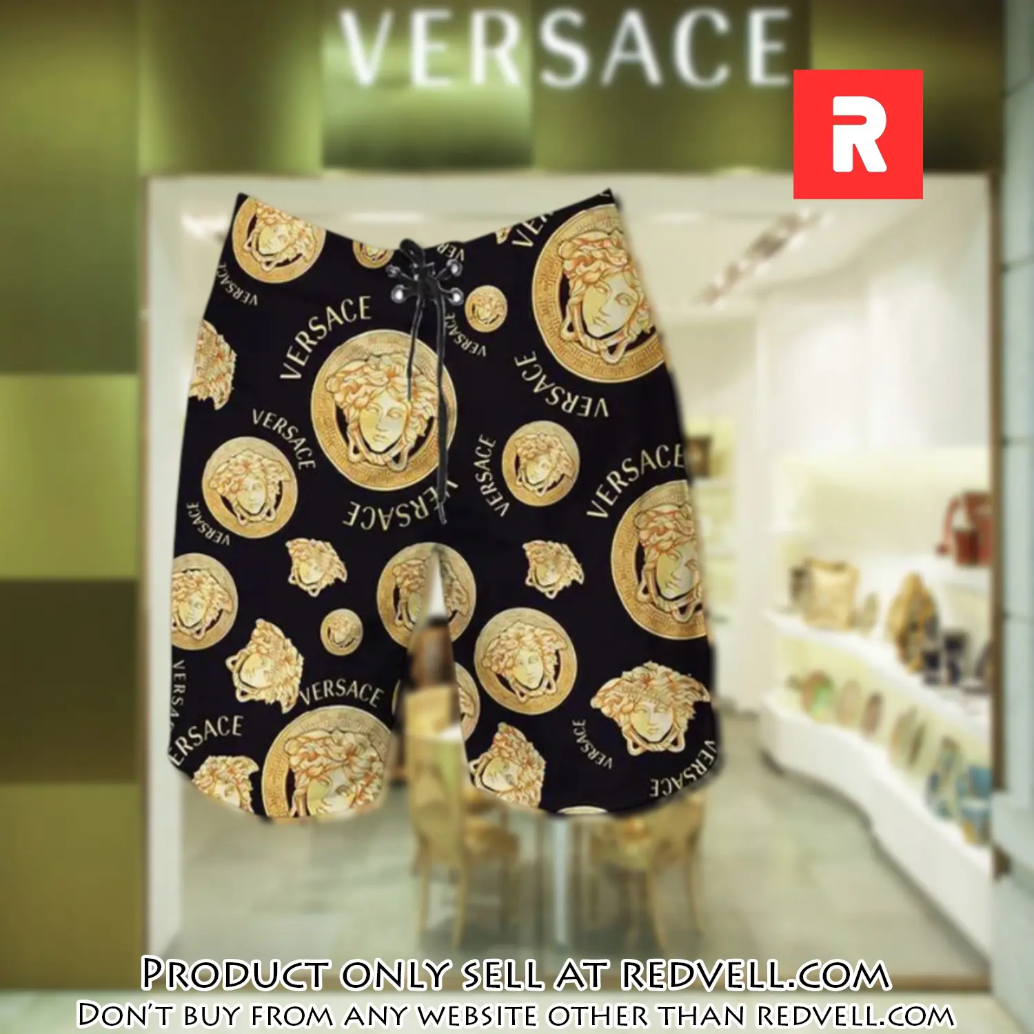 Versace medusa golden black luxury brand premium fashion shorts for men rv4632235